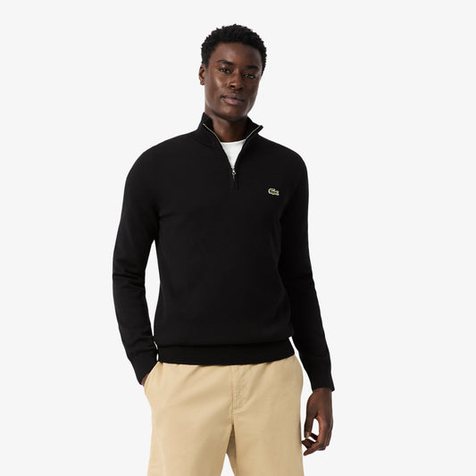Zipped High Neck Cotton Sweater-AH1980