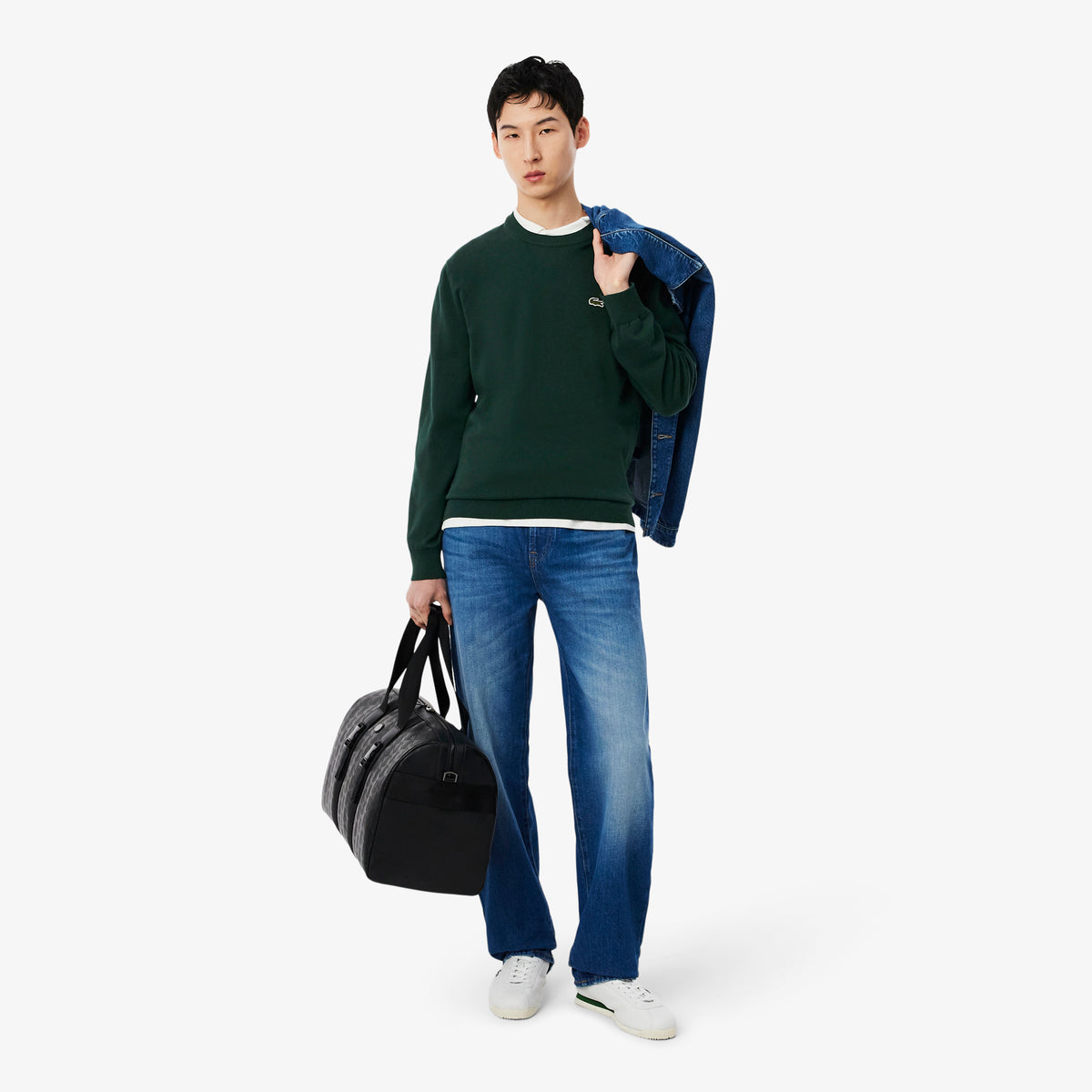 Monochrome Crew Neck Cotton Sweater-AH1985