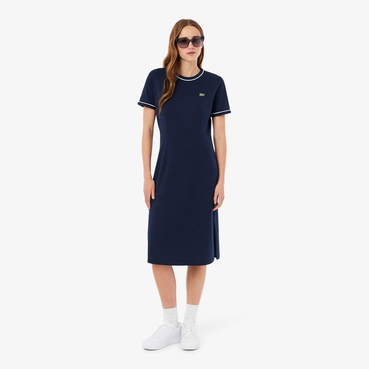 Trim Accent Jersey T-shirt Dress-EF9855