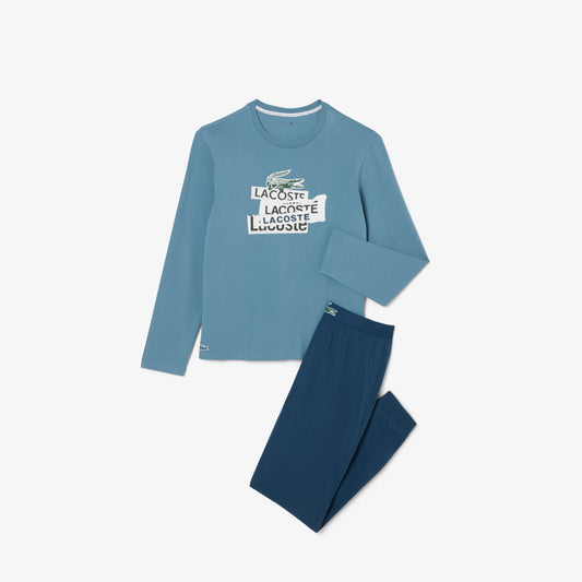 Printed Jersey Pyjama Set-4H9180