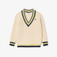 Oversized Wool V Neck Tennis Sweater - AF2563