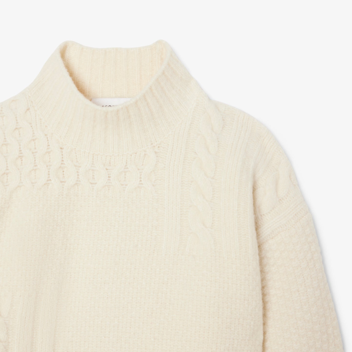 Patchwork Effect High Neck Wool Sweater - AF3974