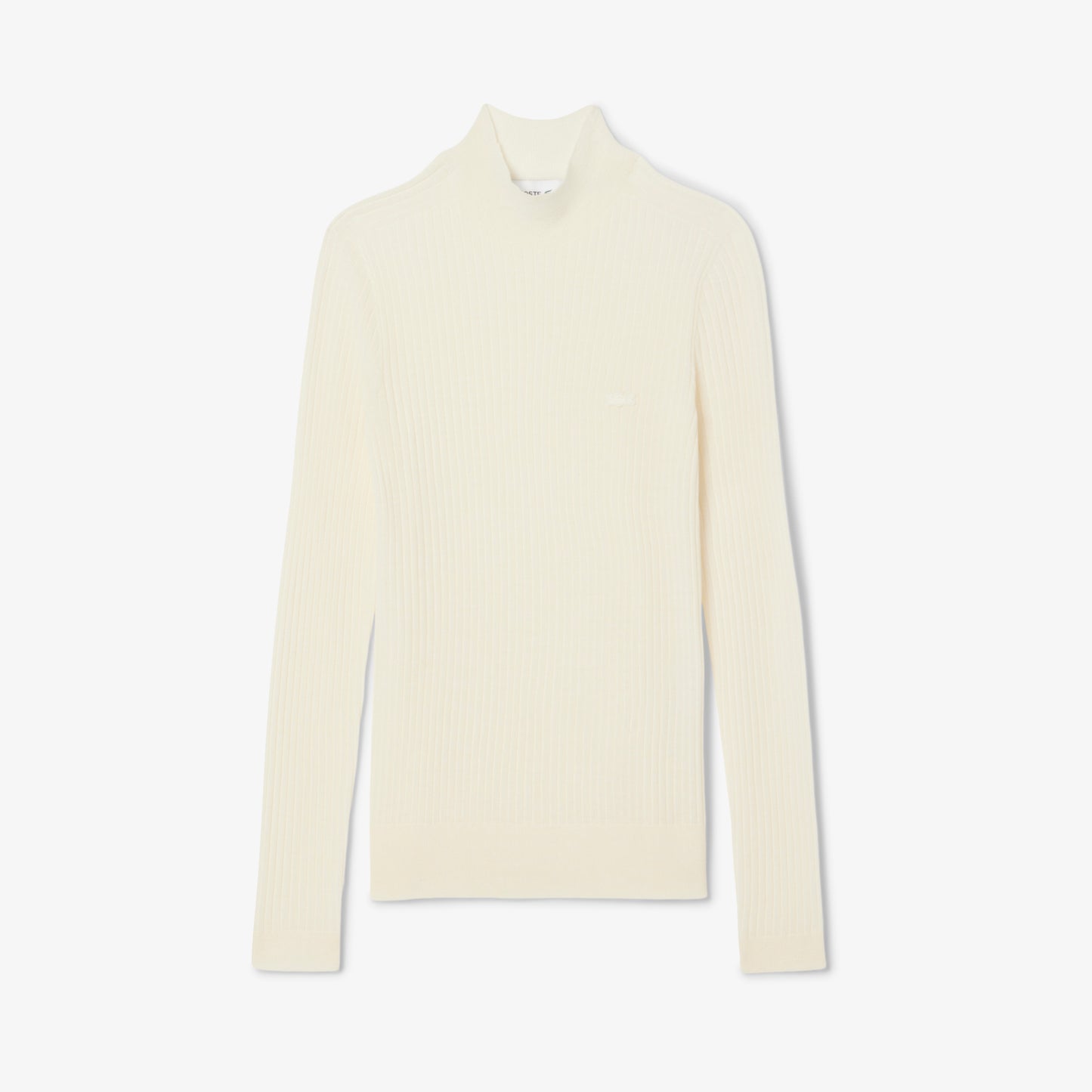 High Neck Ribbed Knit Merino Wool Sweater - AF4189