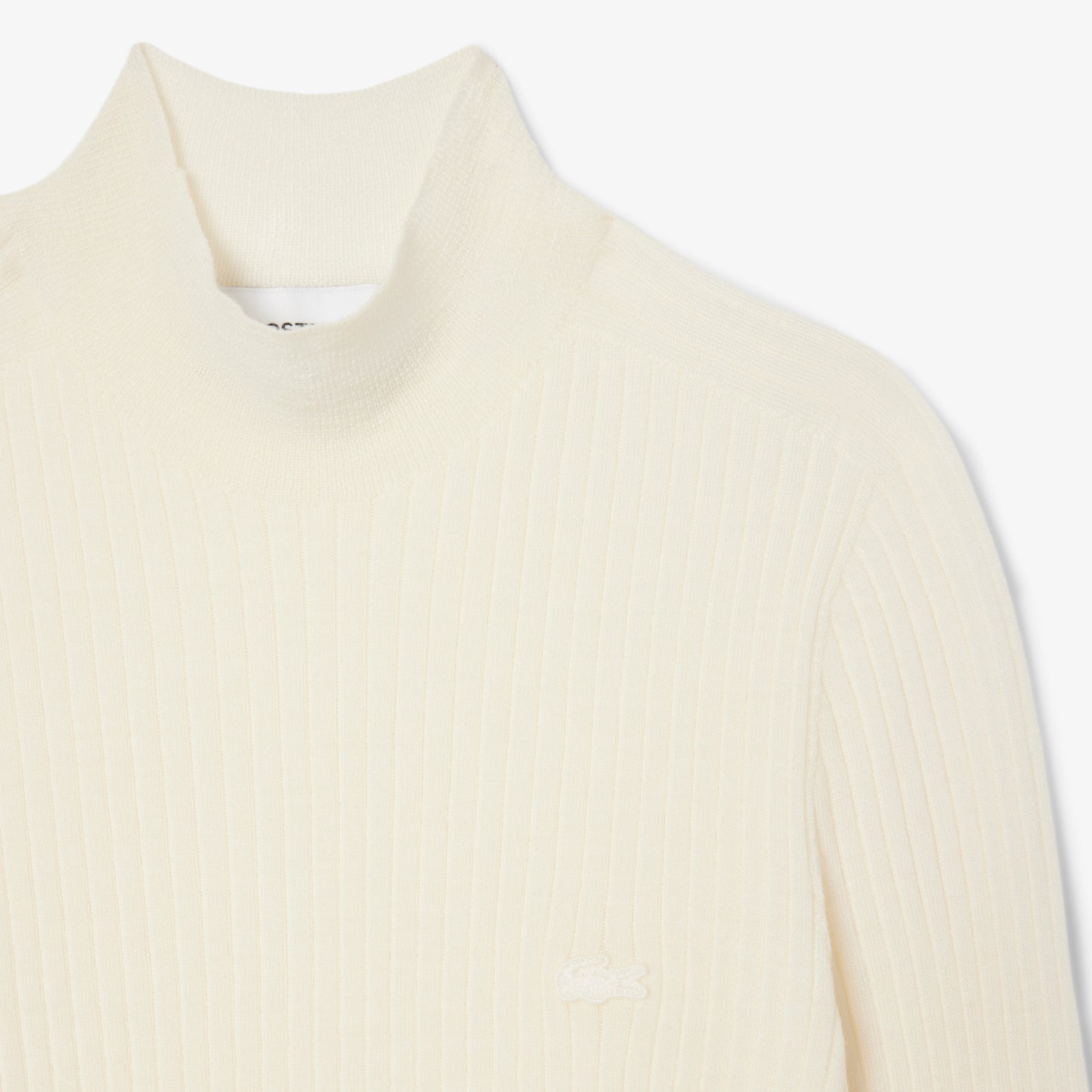 High Neck Ribbed Knit Merino Wool Sweater - AF4189