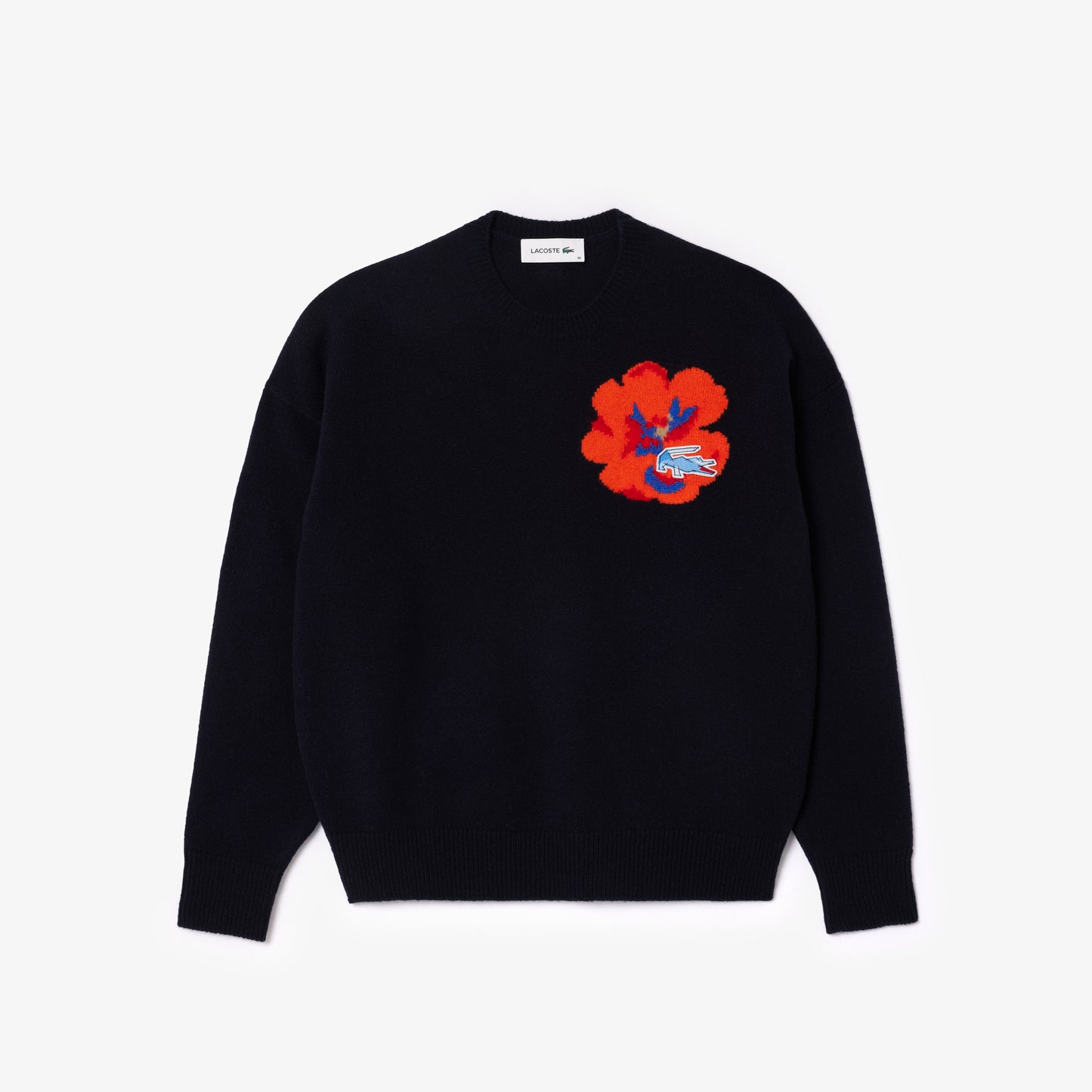 Jacquard Intarsia Flower Motif Wool Sweater-AF5189