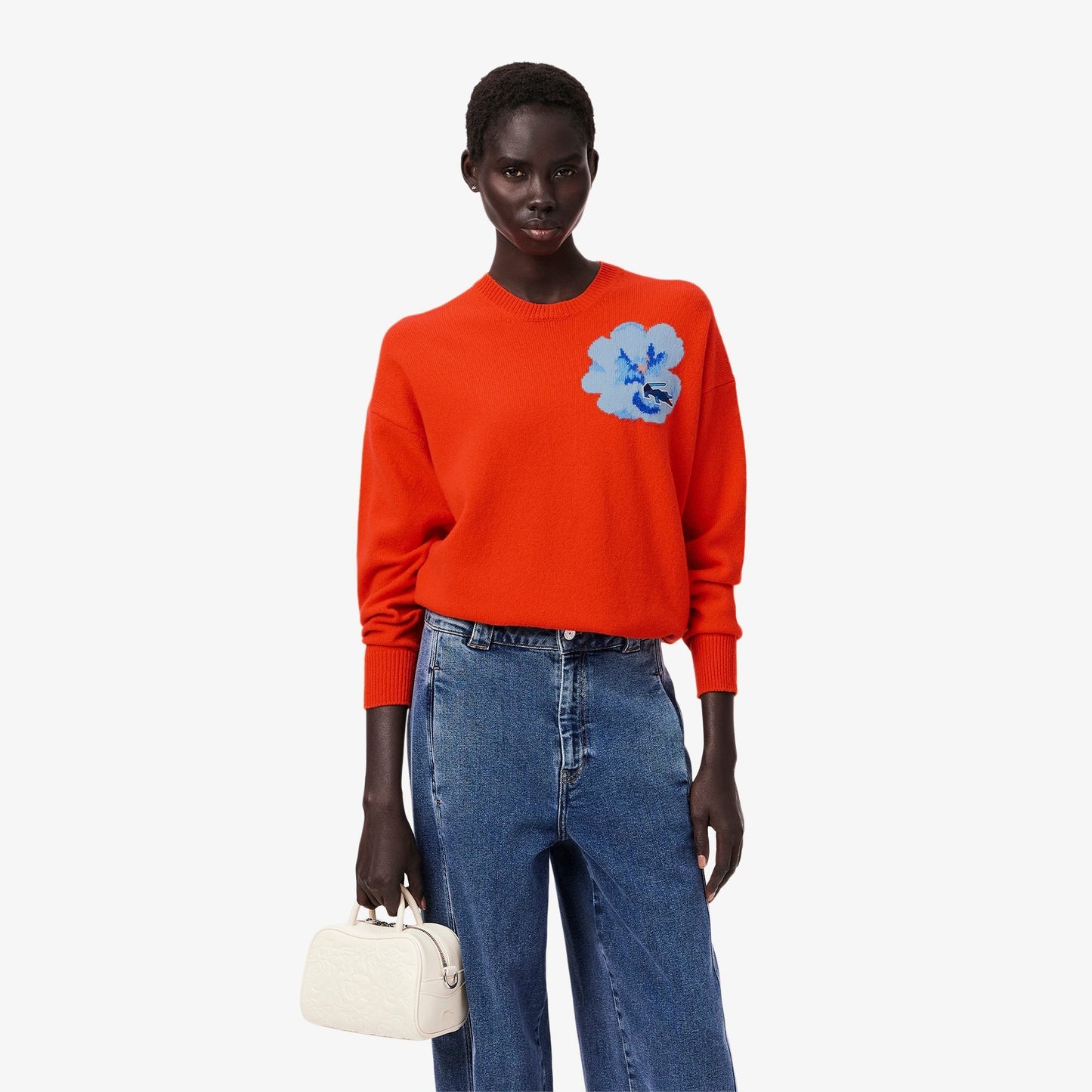 Jacquard Intarsia Flower Motif Wool Sweater-AF5189