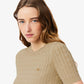 Washed Effect Cable Knit Sweater-AF9277