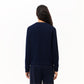 Relaxed Fit Carded Wool Moss Stitch Sweater-AF9551