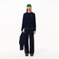 Relaxed Fit Carded Wool Moss Stitch Sweater-AF9551