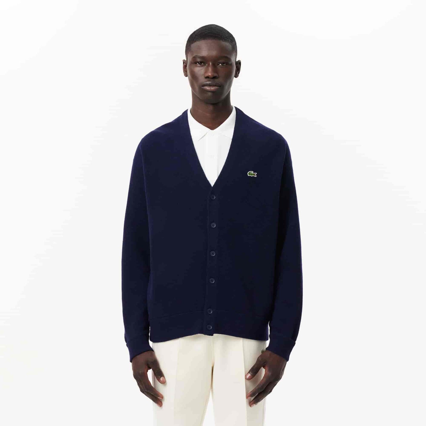 Relaxed Fit Carded Wool Cardigan - AH0397