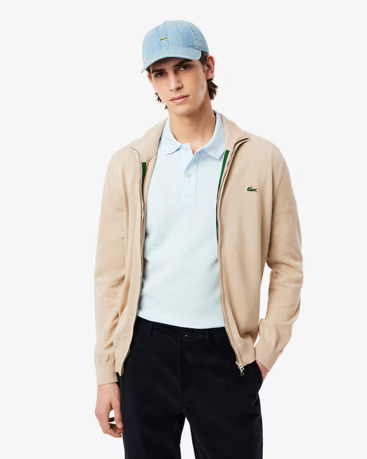 Zipped High Neck Cotton Sweater - AH1957