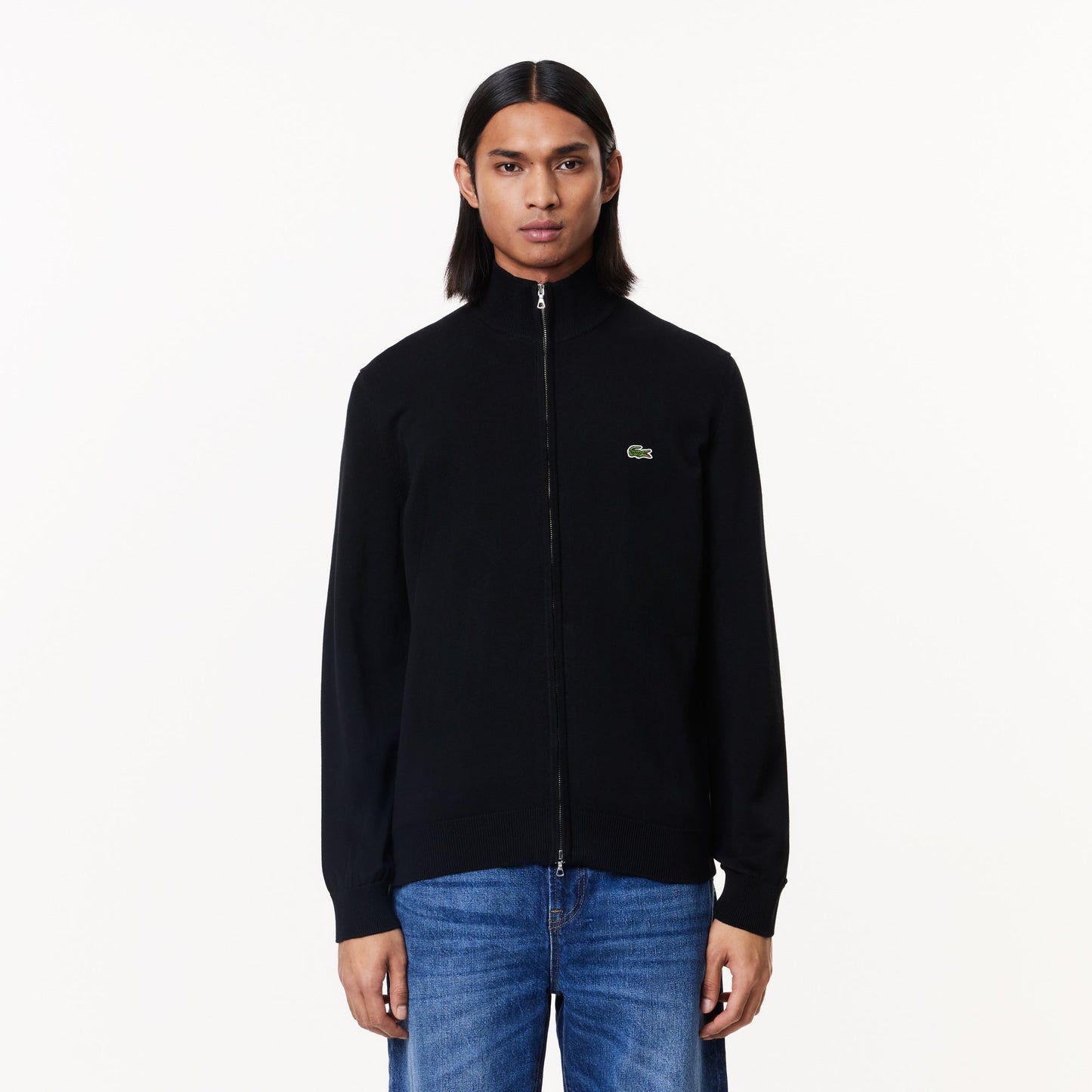 Zipped High Neck Cotton Sweater-AH1957