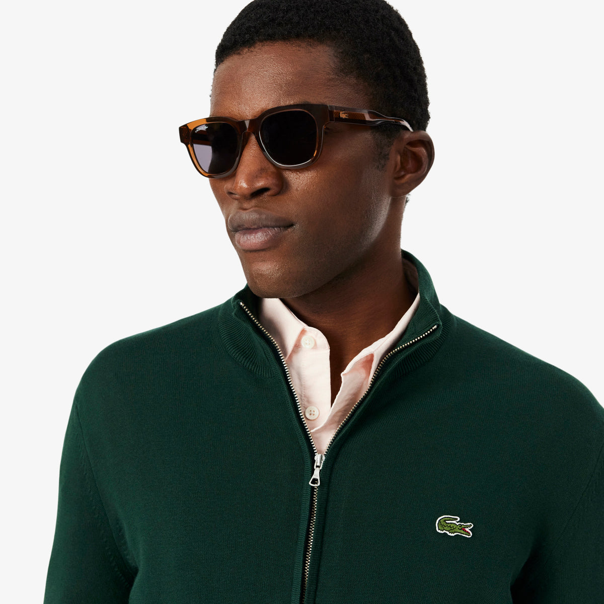 Zipped High Neck Cotton Sweater-AH1957
