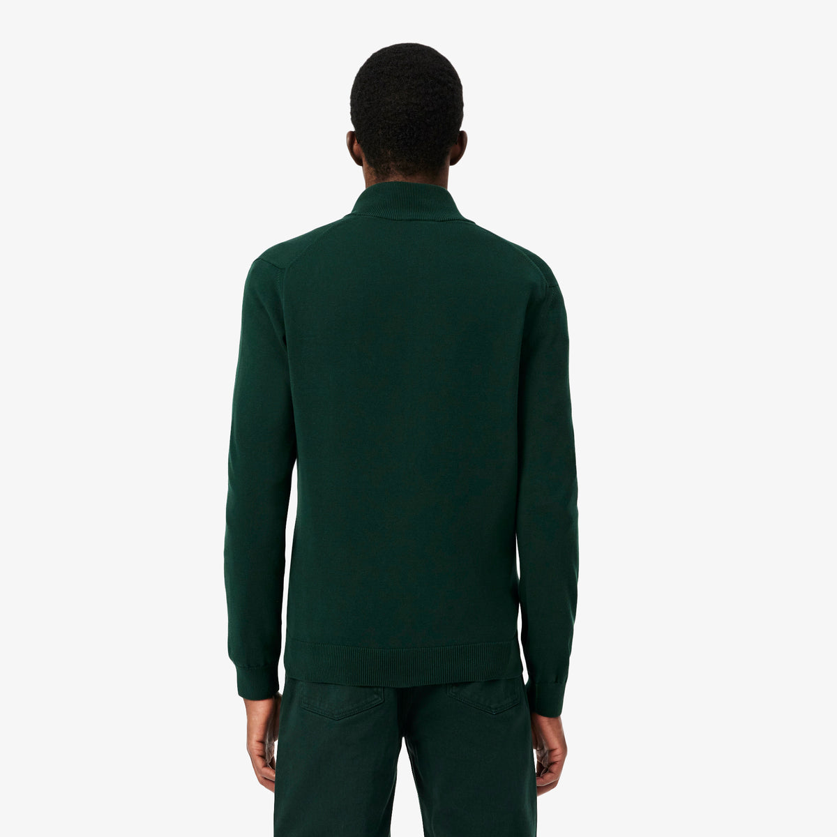 Zipped High Neck Cotton Sweater-AH1957