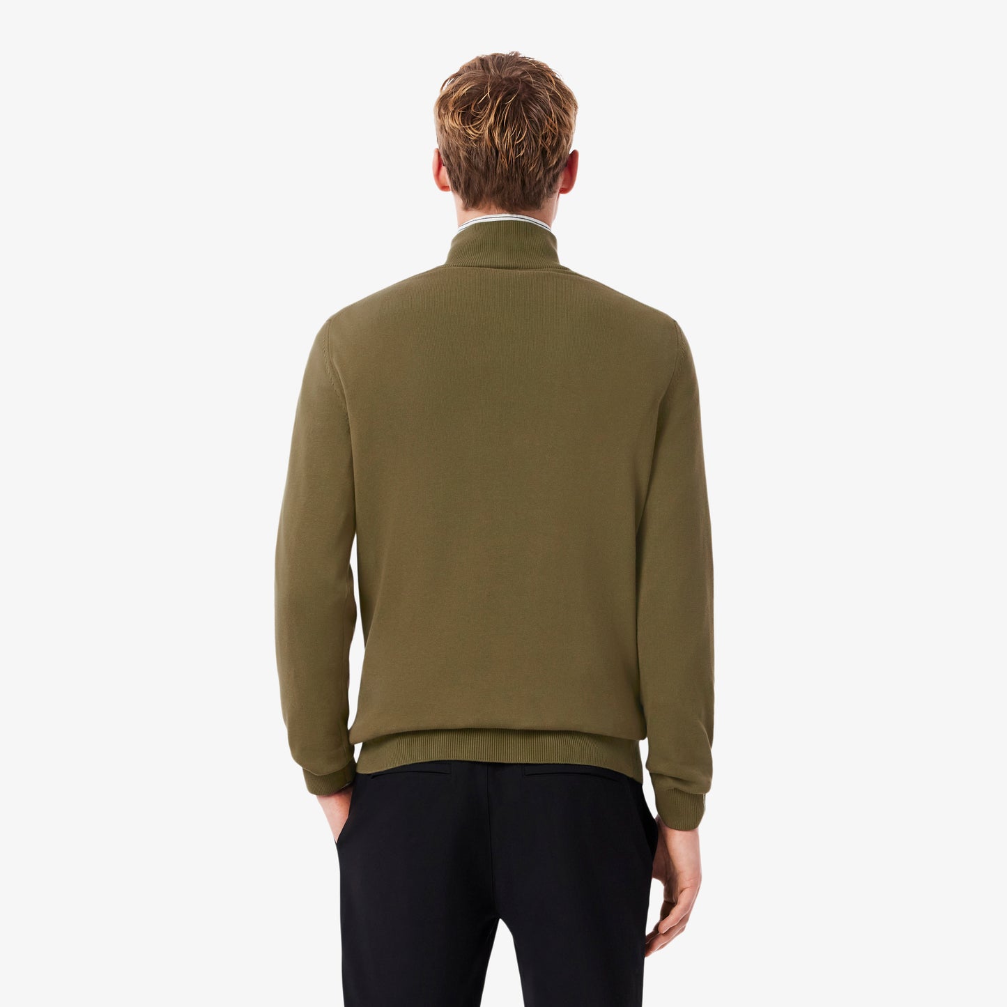 Zipped High Neck Cotton Sweater - AH1980