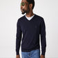 Merino Wool Monochrome V Neck Sweater-AH1990
