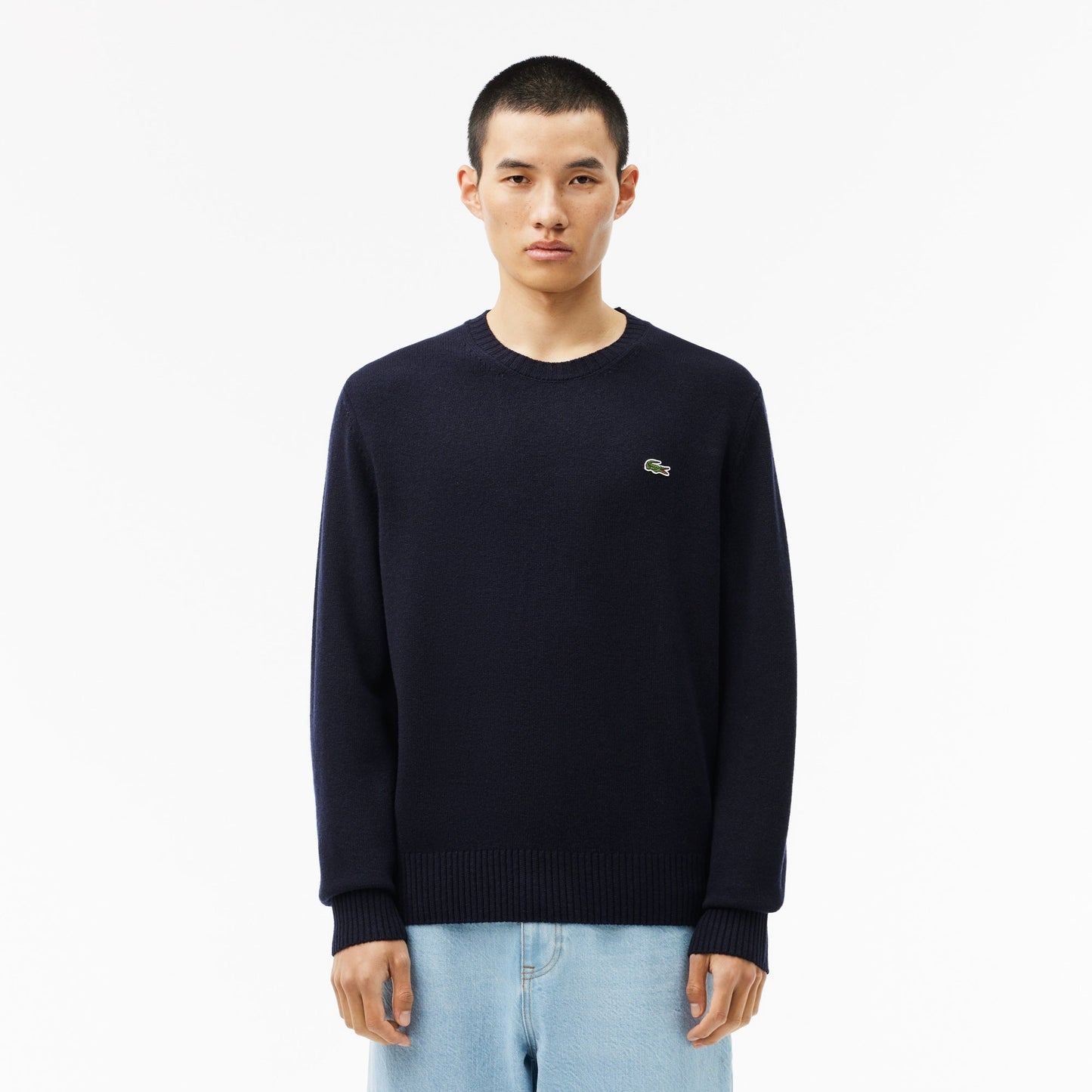 Carded Wool Crew Neck Sweater-AH2916
