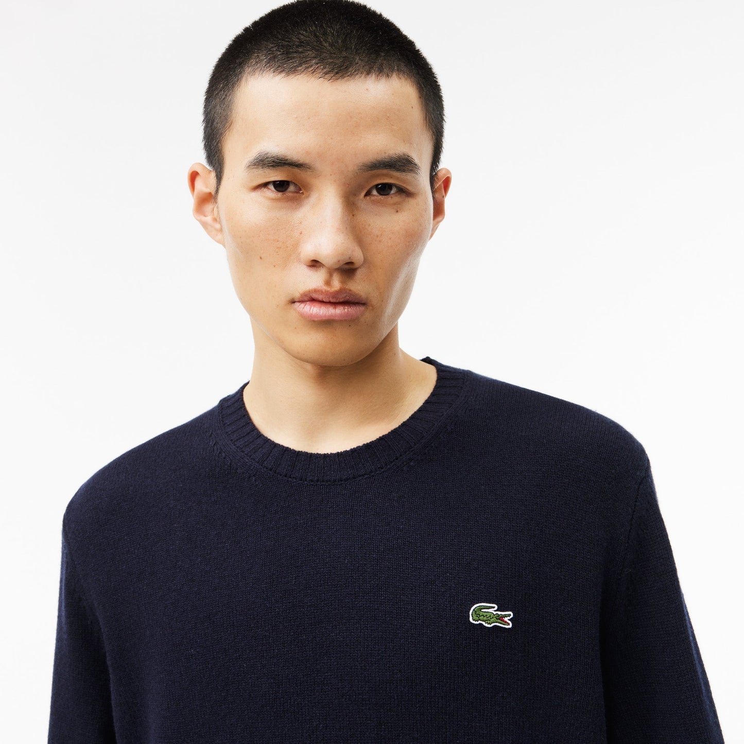 Carded Wool Crew Neck Sweater-AH2916