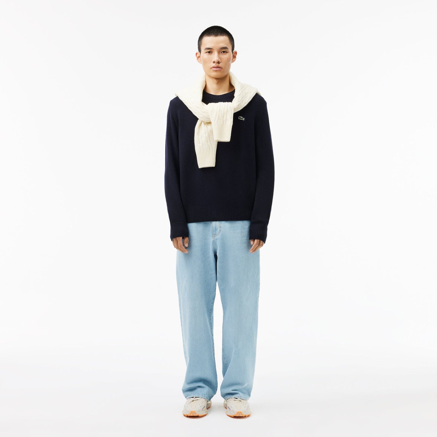 Carded Wool Crew Neck Sweater-AH2916