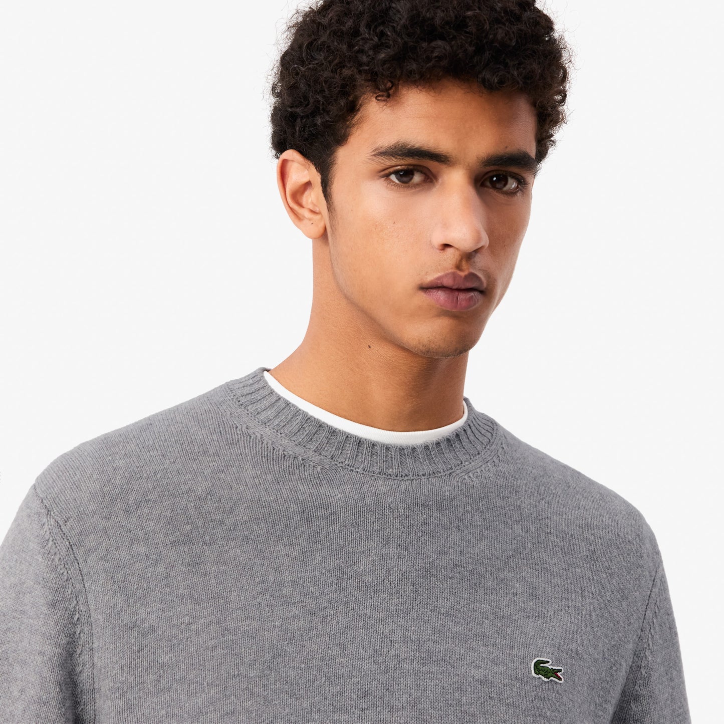 Carded Wool Crew Neck Sweater-AH2916