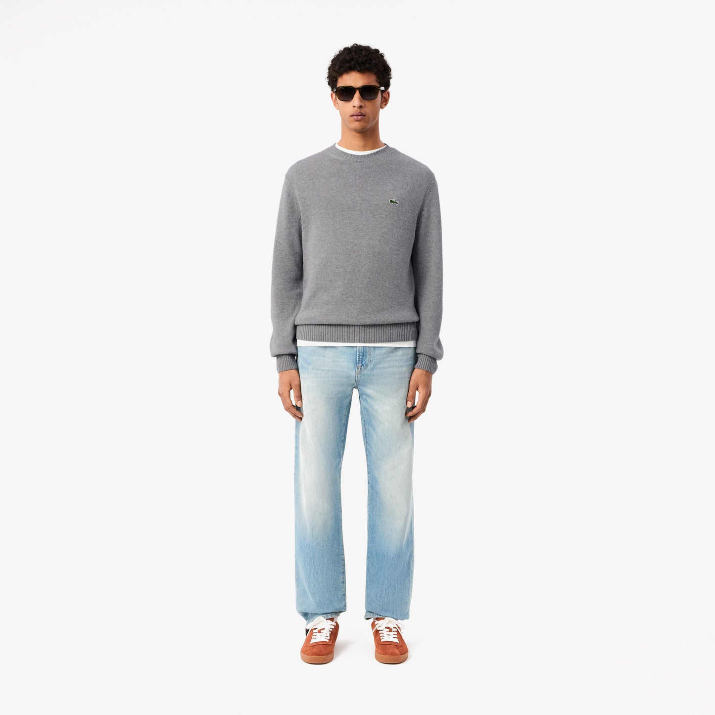 Carded Wool Crew Neck Sweater-AH2916