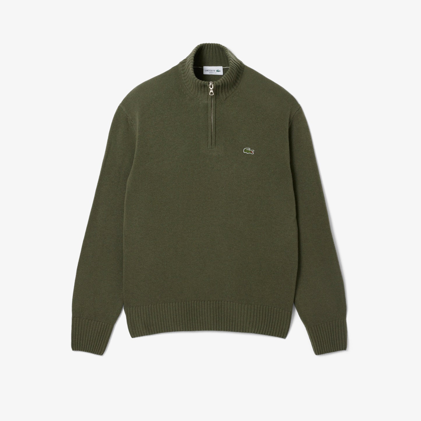 Zipped High Neck Carded Wool Sweater - AH3052