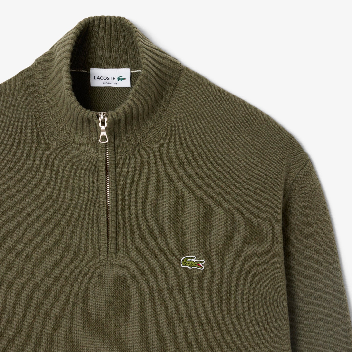 Zipped High Neck Carded Wool Sweater - AH3052