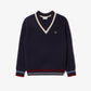 Tennis Style Carded Wool Sweater-AH3133
