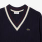 Tennis Style Carded Wool Sweater-AH3133