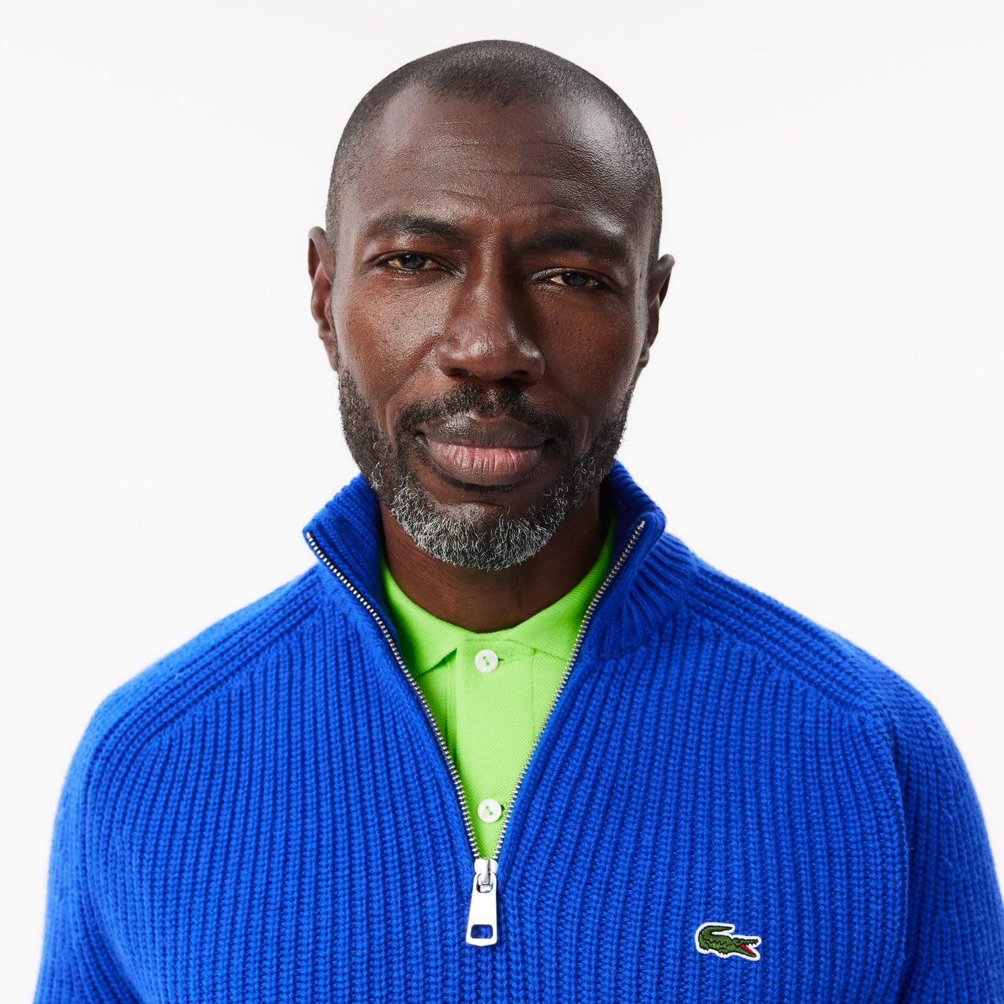 Zipped High Neck Carded Wool Sweater-AH3134