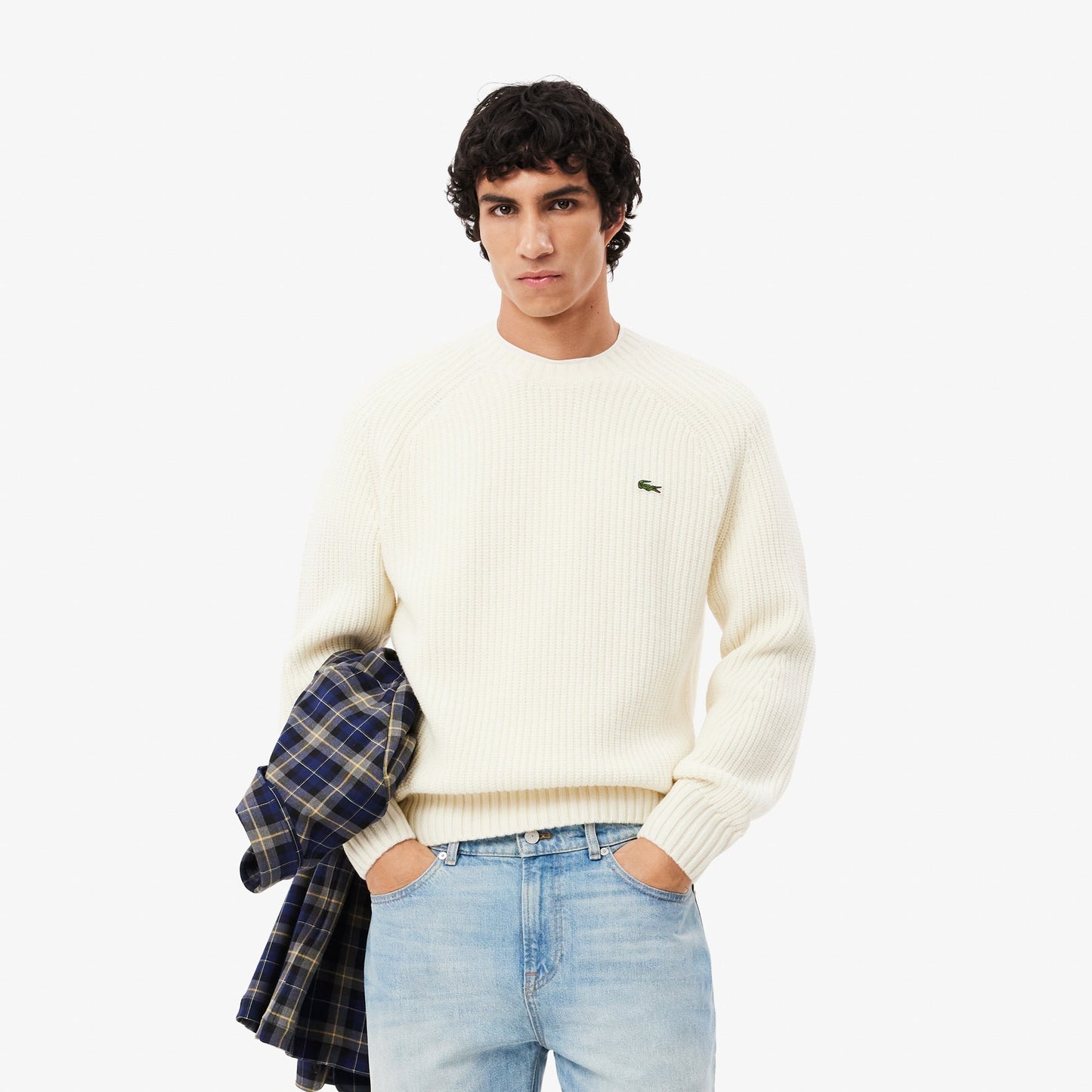 Thick Carded Wool Crew Neck Sweater - AH3142