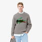 Crocodile Motif Carded Wool Sweater-AH3145