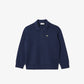 Cotton and Wool Blend Long Sleeved Polo Shirt-AJ2461