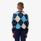 Cotton and Wool Argyle Jacquard Sweater-AJ2485