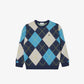 Cotton and Wool Argyle Jacquard Sweater-AJ2485