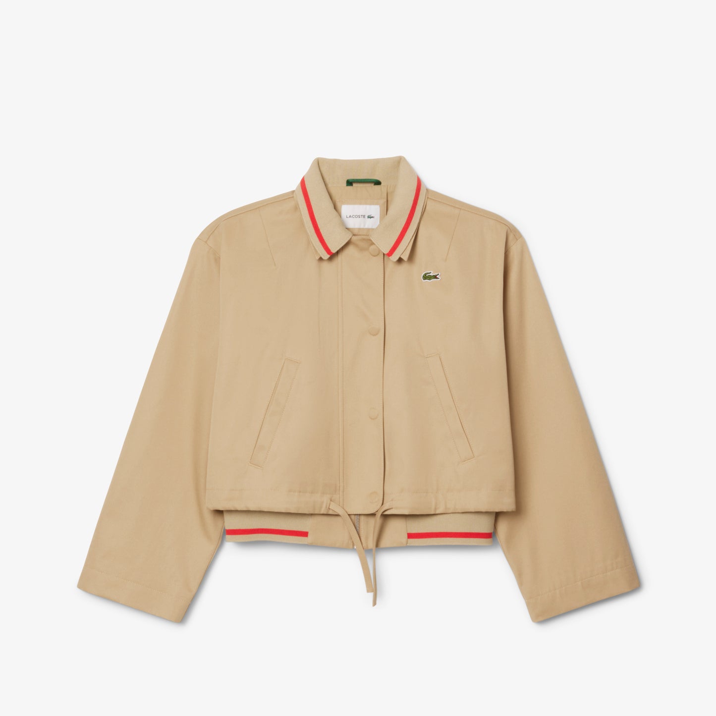 Oversized Polo Collar Twill Jacket-BF9802