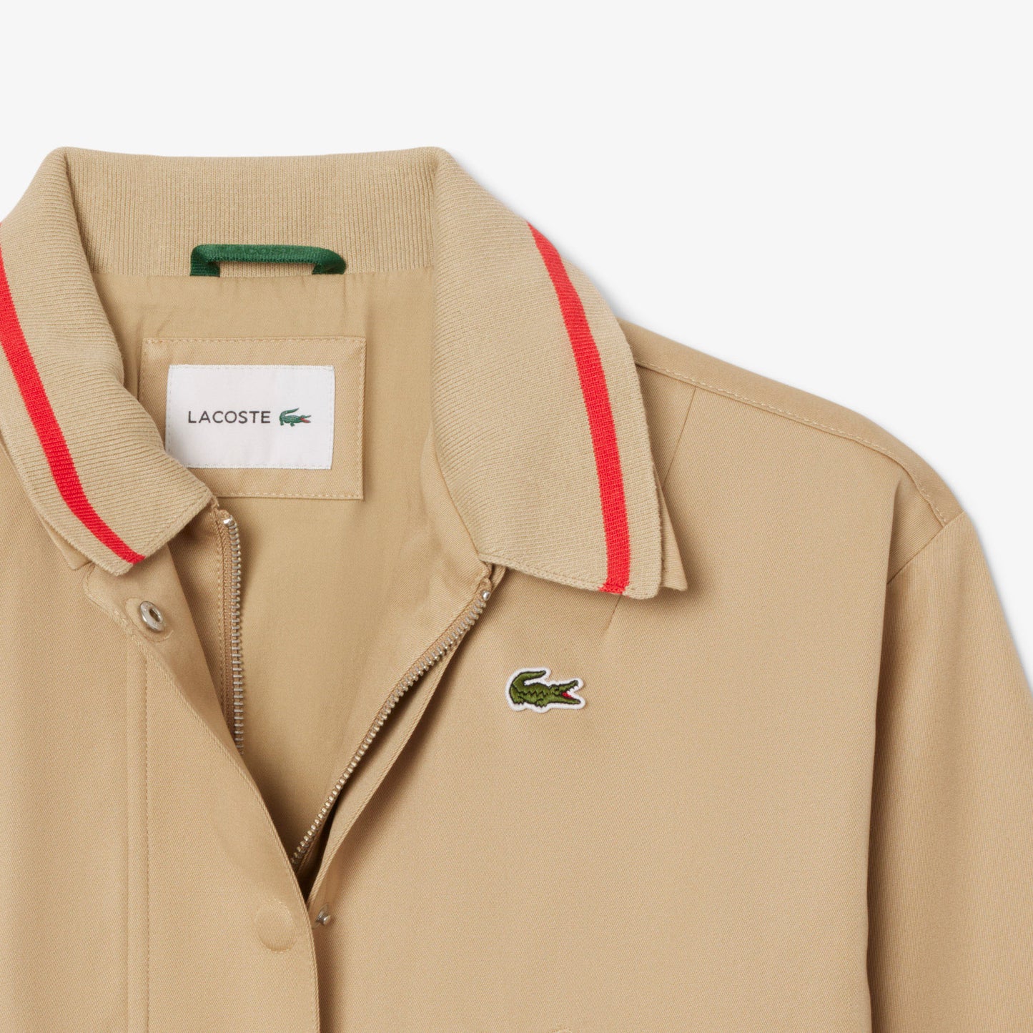 Oversized Polo Collar Twill Jacket-BF9802