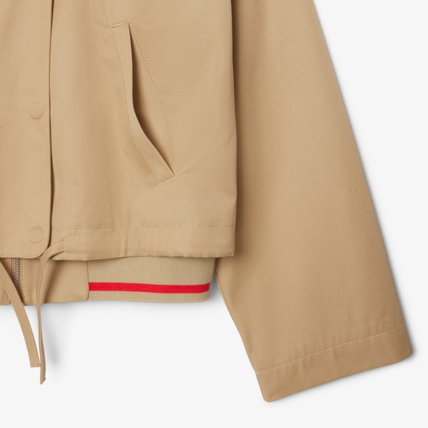 Oversized Polo Collar Twill Jacket-BF9802