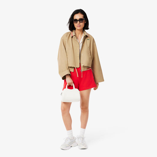 Oversized Polo Collar Twill Jacket-BF9802