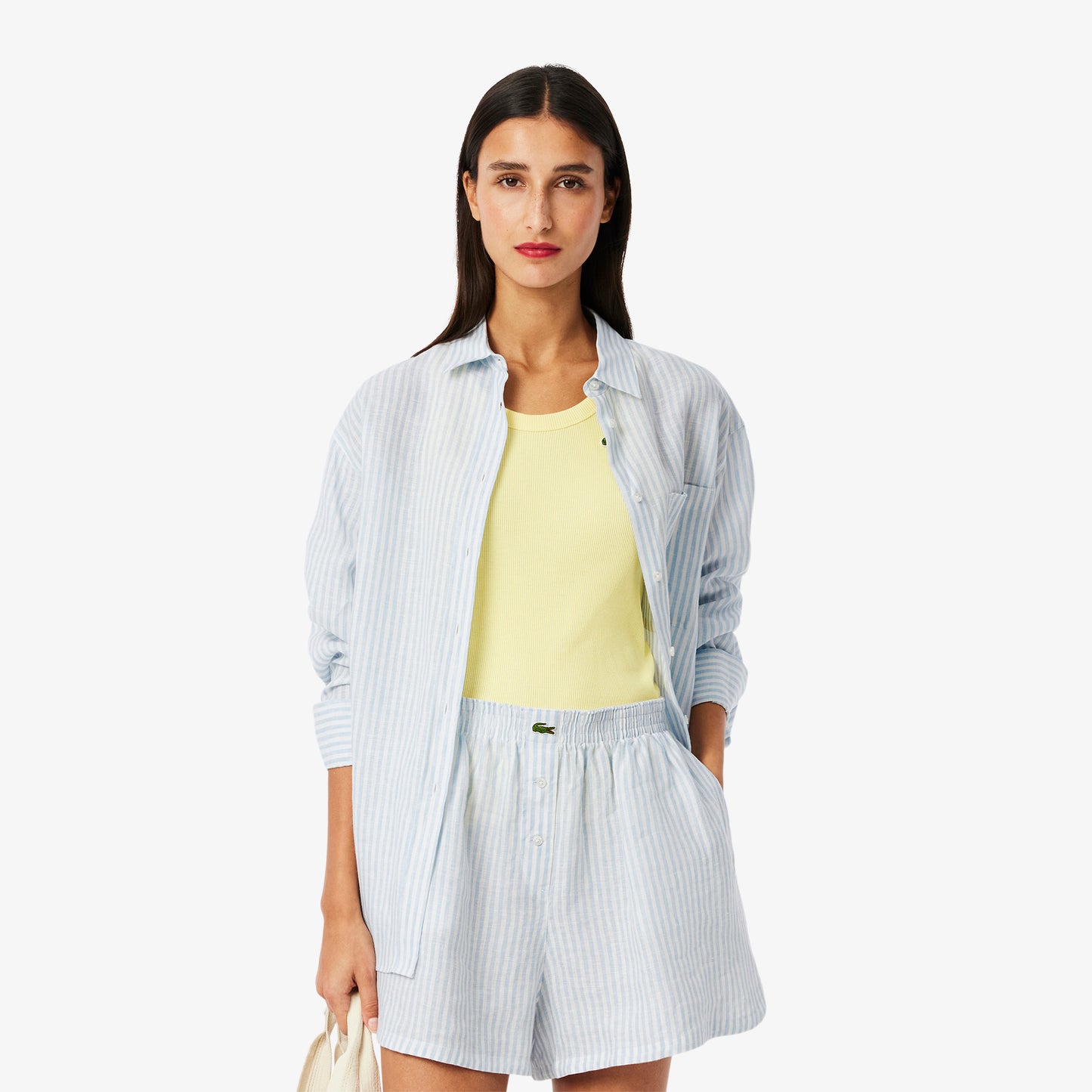 Oversized Striped Linen Shirt-CF0054