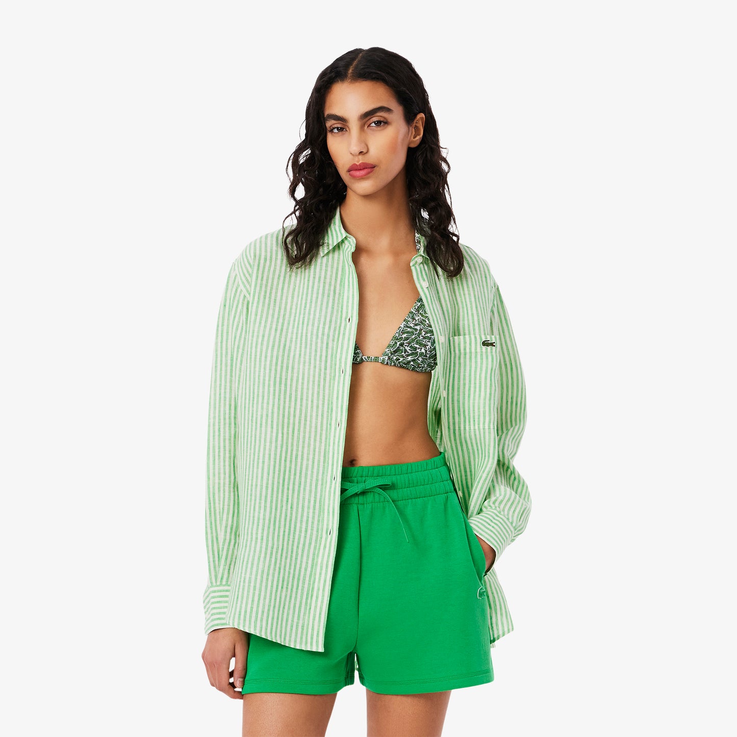 Oversized Striped Linen Shirt-CF0054