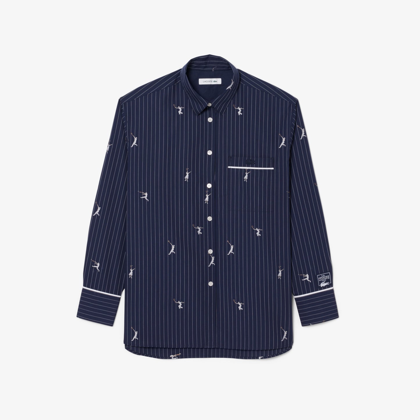 Oversized Shirt with Jacquard Motifs-CF0586