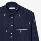 Oversized Shirt with Jacquard Motifs-CF0586