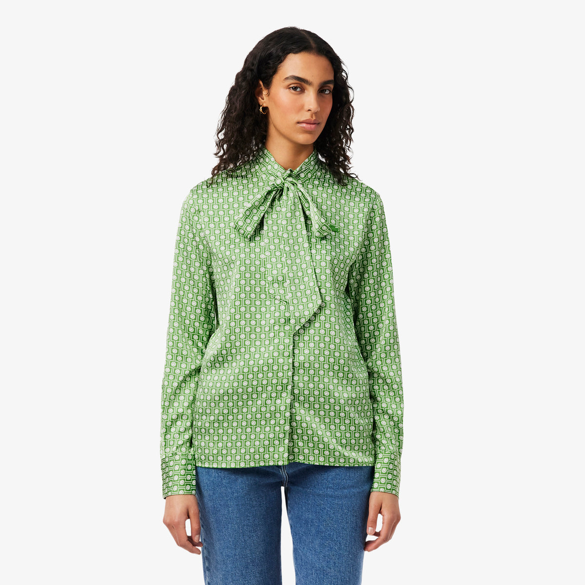 Regular Fit Removable Tie Collar Shirt-CF2626