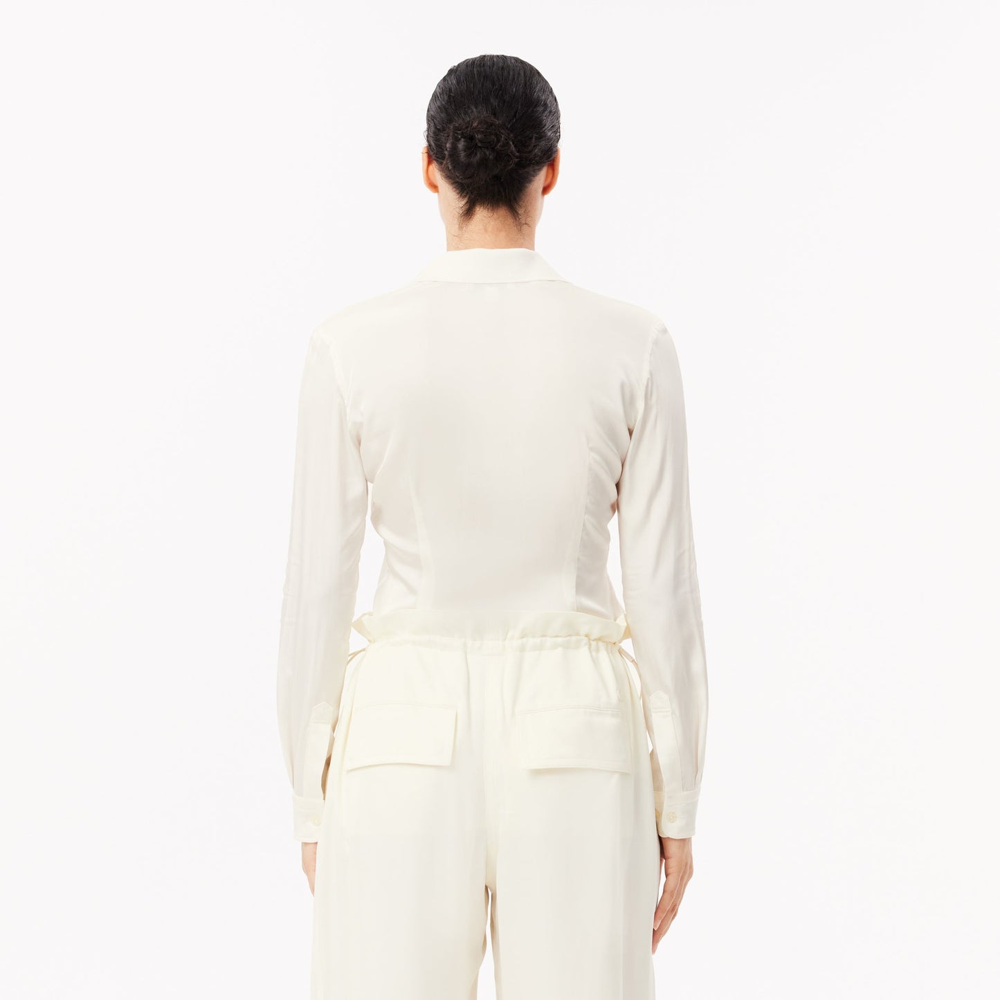 Slim Fit Fluid Ribbed Collar Shirt-CF3885