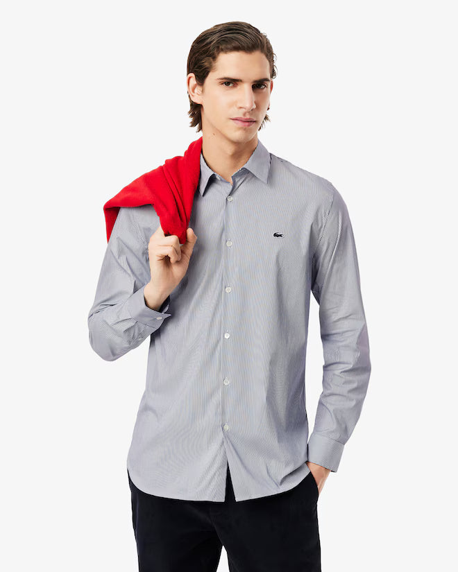 Slim Fit Striped Stretch Poplin Shirt - CH0198