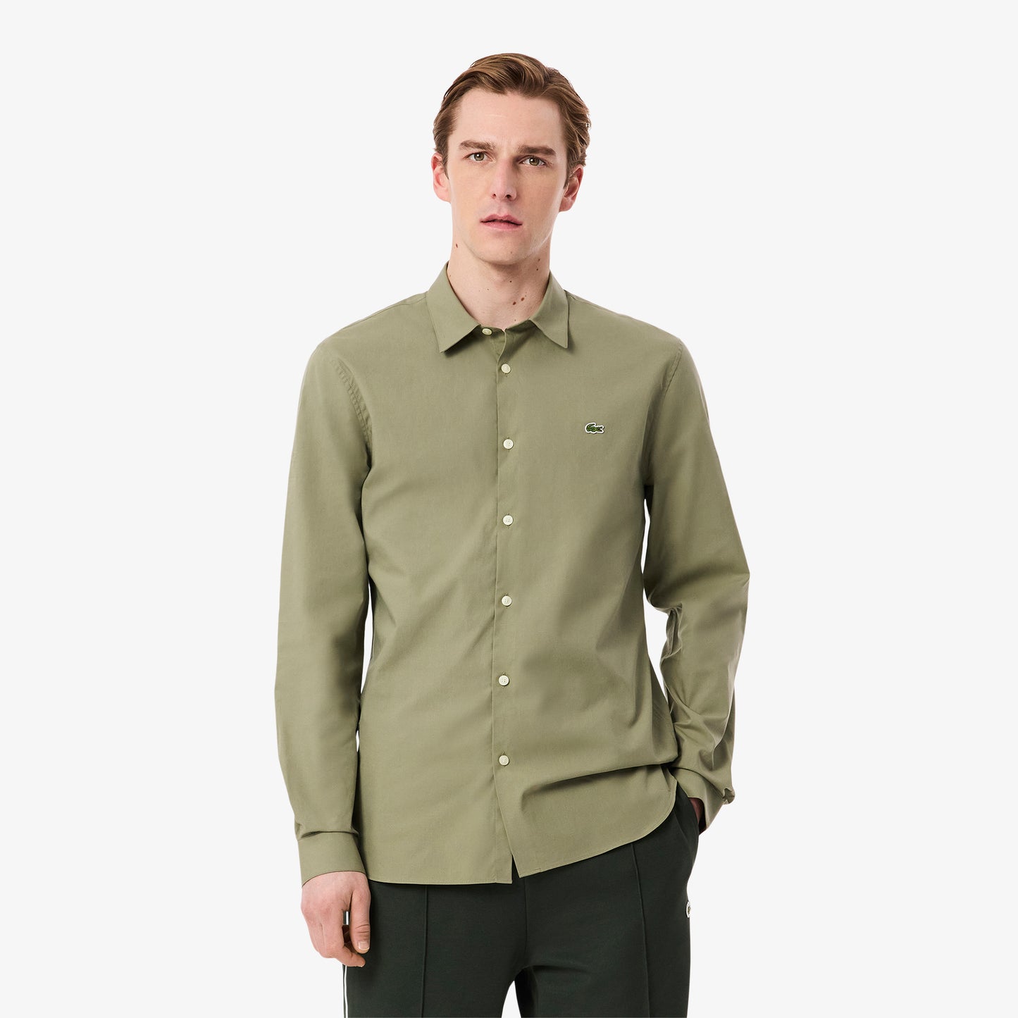 Slim Fit Stretch Cotton Poplin Shirt-CH5620