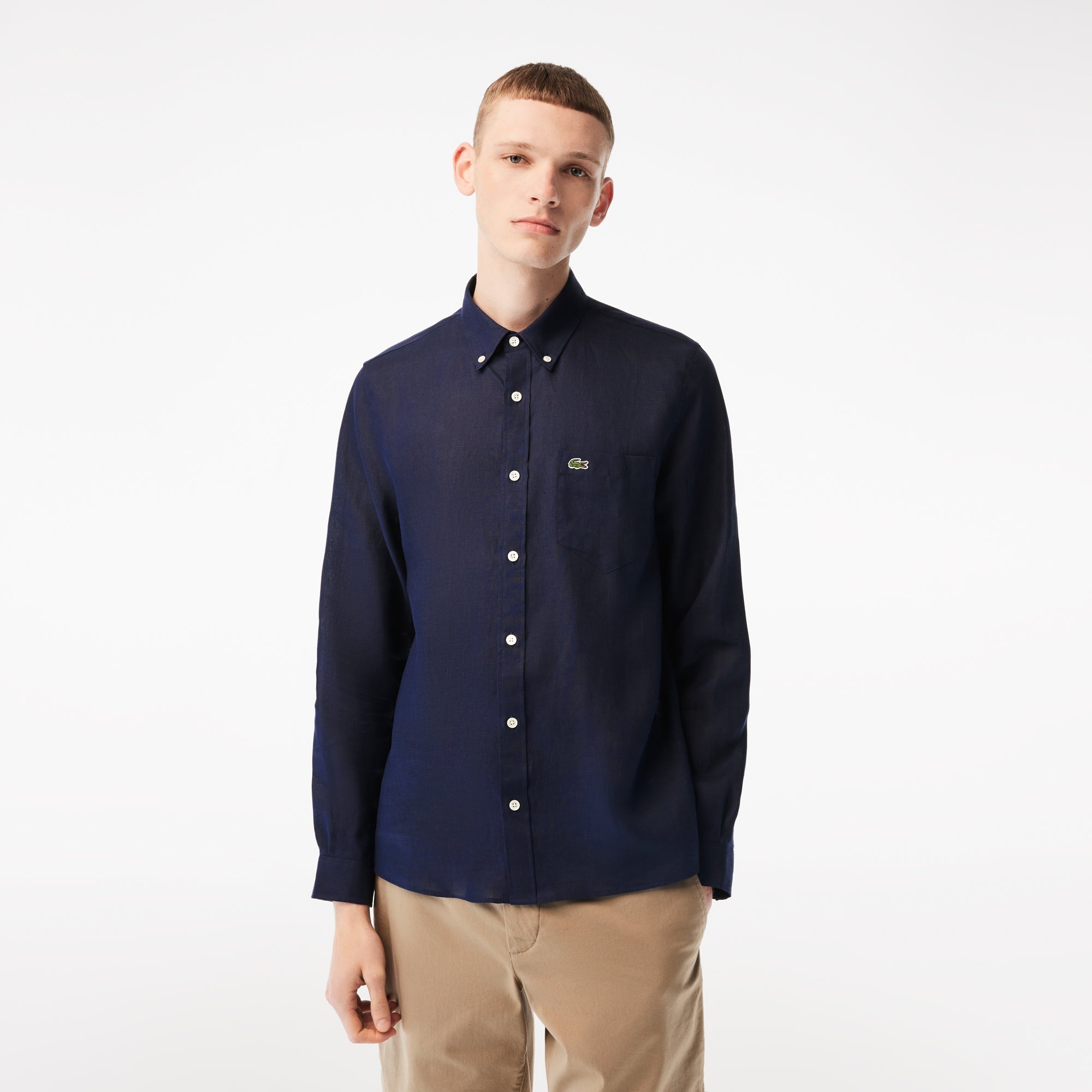 Lacoste mens linen clearance shirts