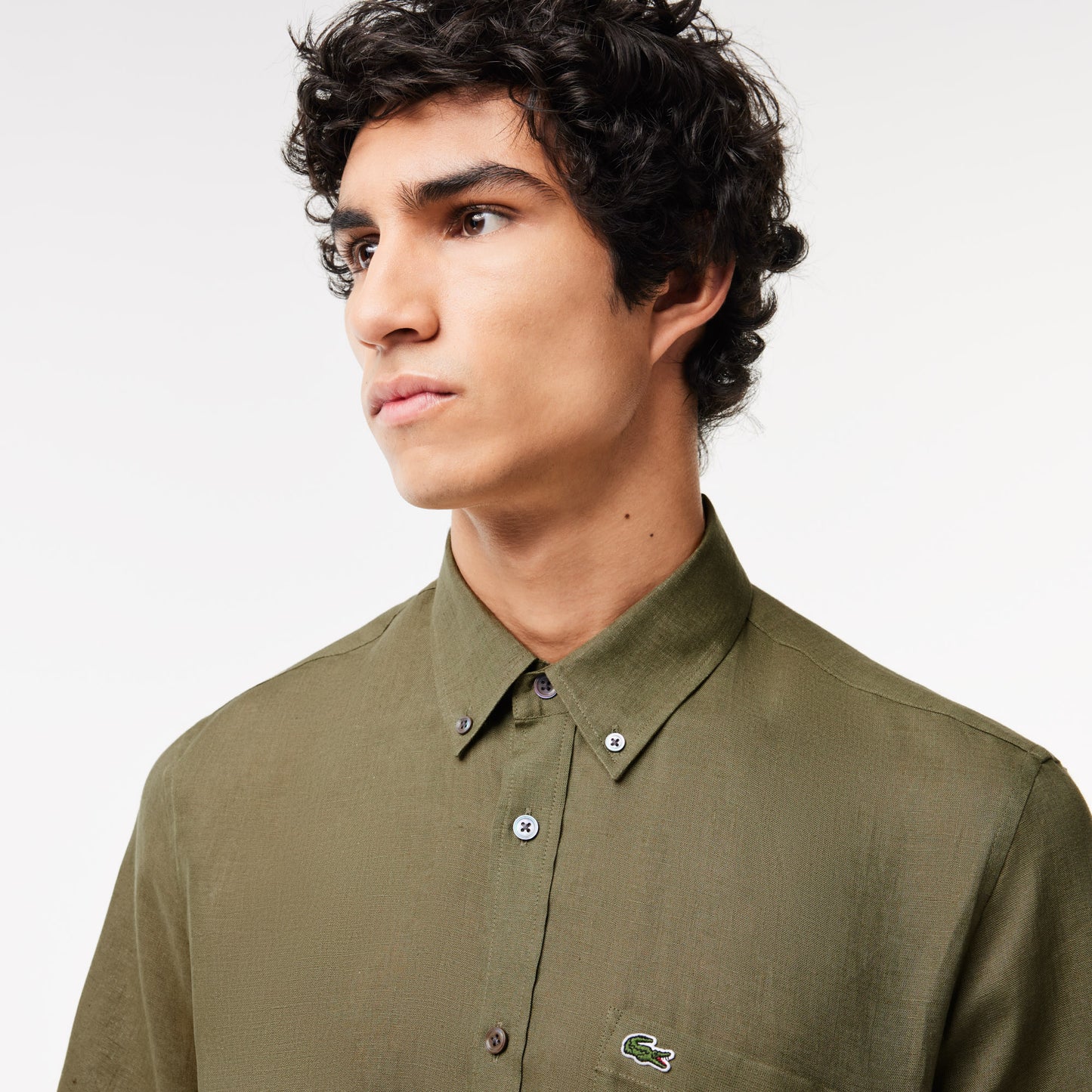 Men's Lacoste Short Sleeve Linen Shirt - CH5699