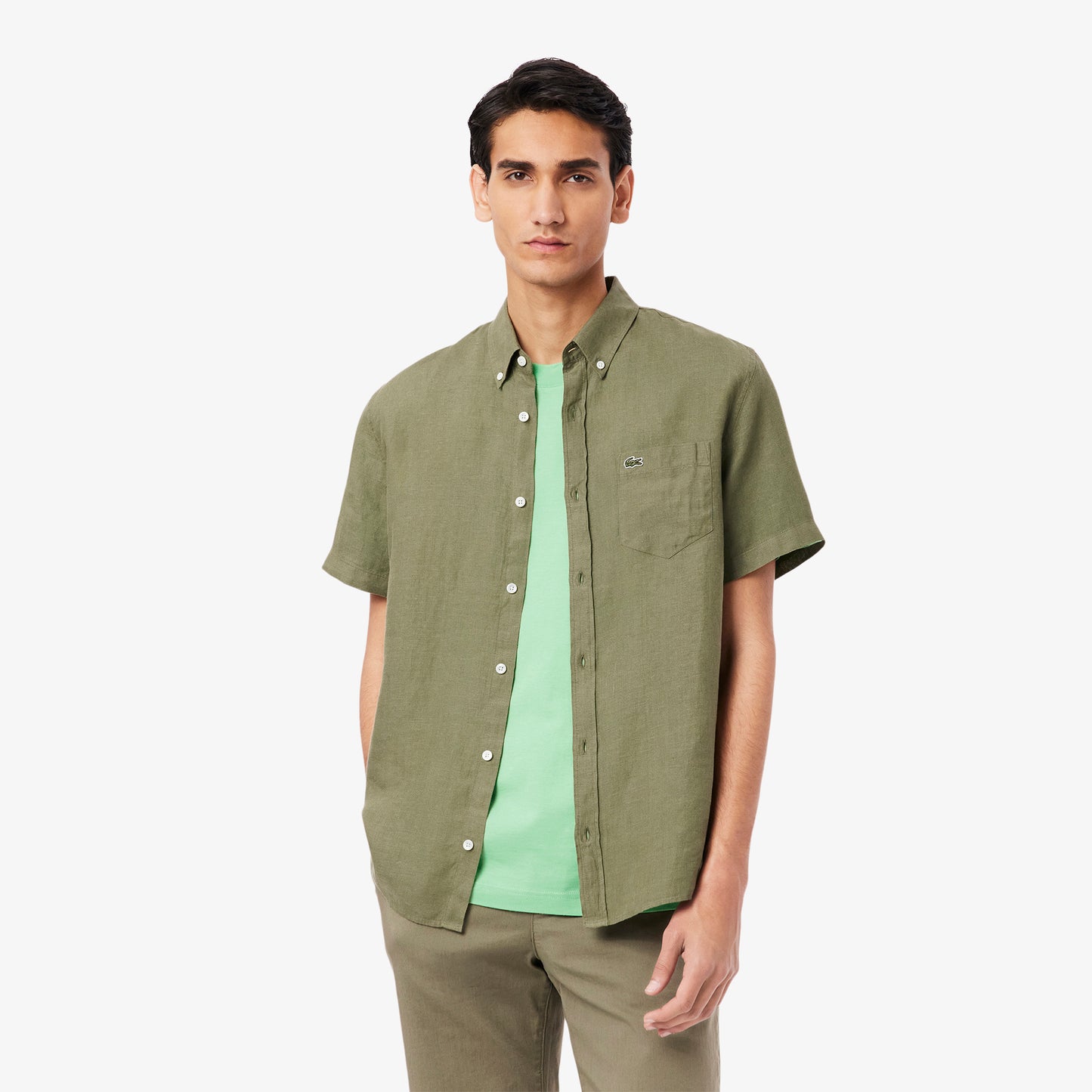 Short Sleeved Linen Shirt-CH5699